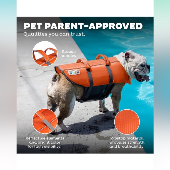 NWOT Outward Hound Graby Splash Orange Dog Life Jacket Sz Medium - Picture 8 of 9